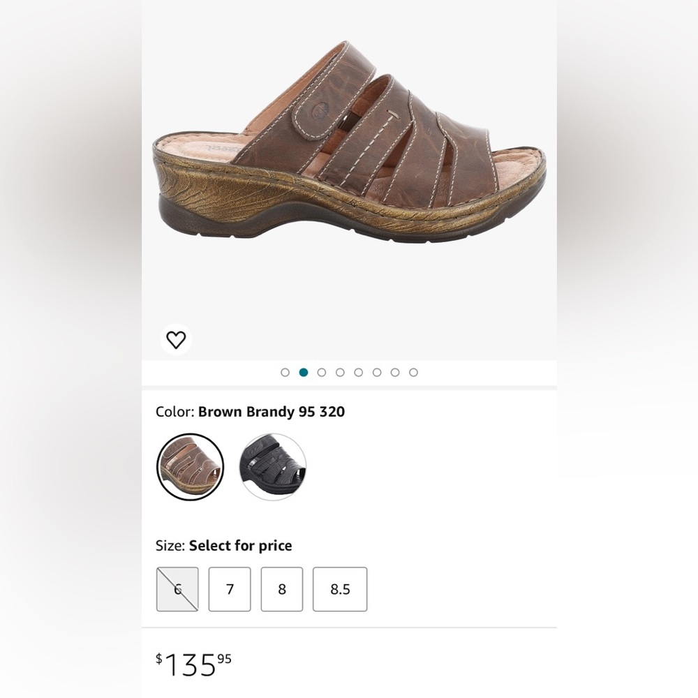 Joseph Seibel 7-7.5 Brandy Brown Catalonia 49 Leather Sandals Orig $140 Exc Cond